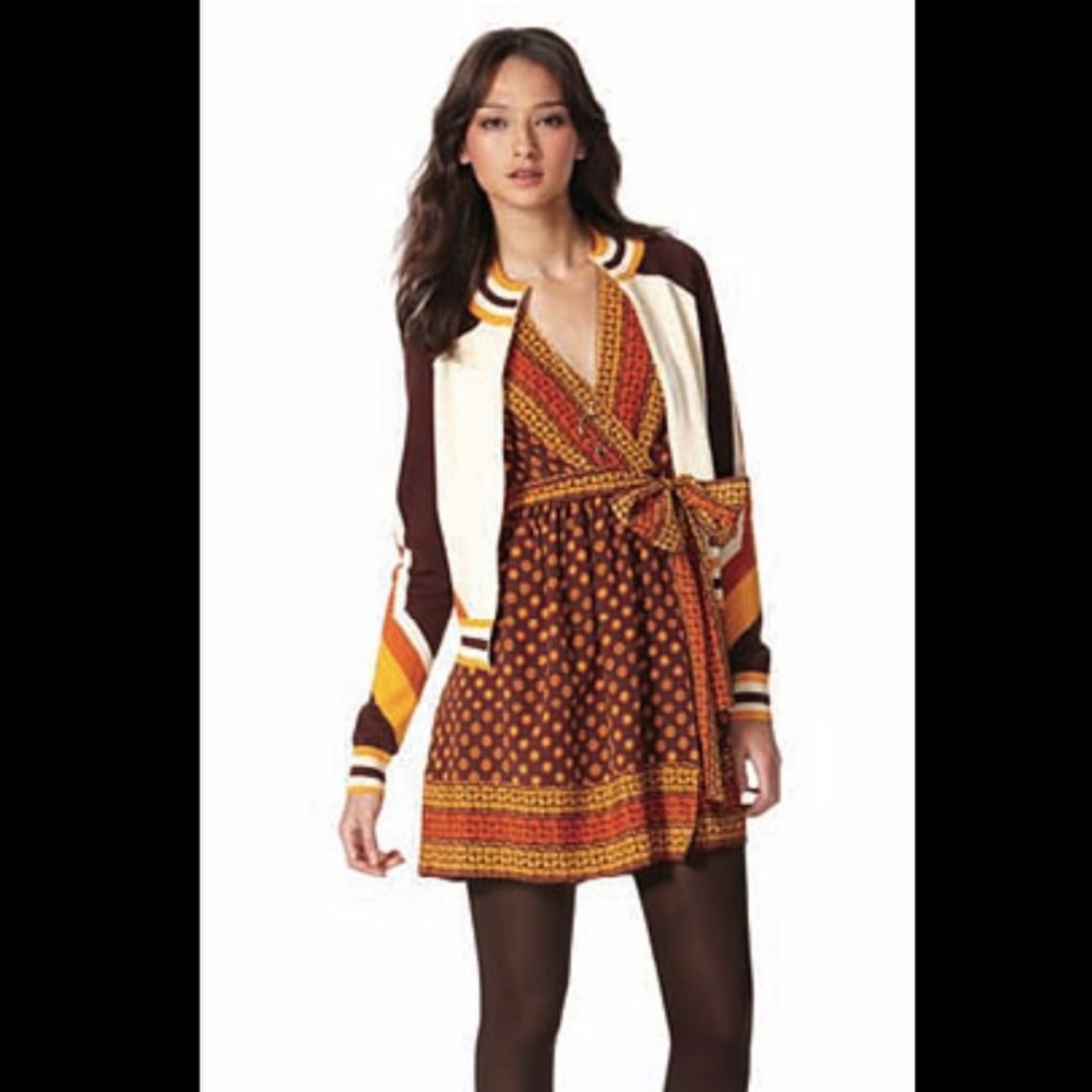 Anna Sui Target Gossip Girl Dress Brown SILK XS - Picture 1 of 3